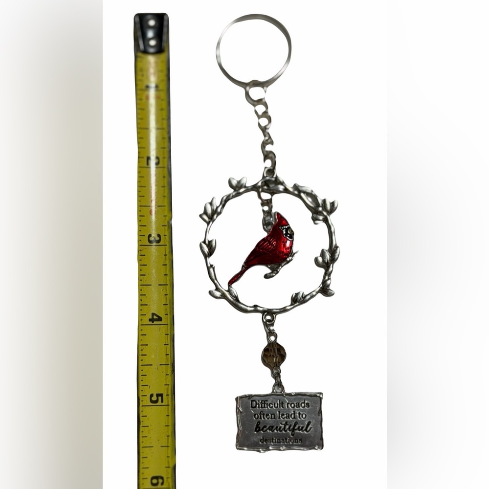 Silver and Red Bird Key Holder B8